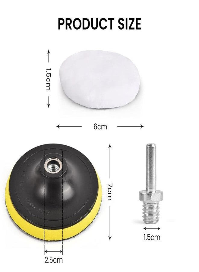 STHIRA® 5Pcs Wool buffing Pads with Hook and Loop Fastening, Soft Faux Wool, 3-Inch Replacement Car Polishing Pad for Scratches, Oxidation, Universal Use in Waxing and Buffing, Detailing Kit - Image 2